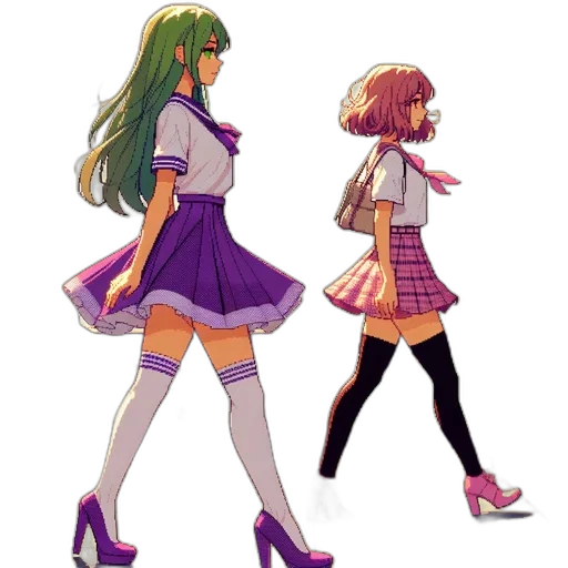 dress, concept art, pixel art, vaporwave transparent PNG cut-out