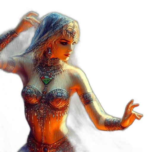 dress, jewelry, fantasy art, concept art transparent PNG cut-out