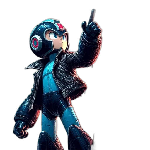 robot, jacket, weapon, concept art transparent PNG cut-out