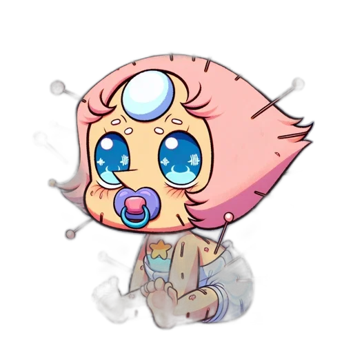 creature, vaporwave, concept art, pixel art transparent PNG cut-out