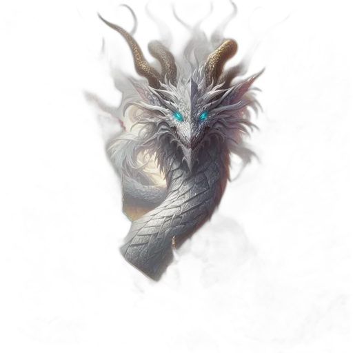 dragon, creature, mask, hair transparent PNG cut-out