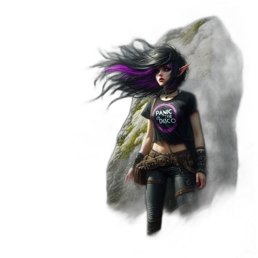 hair, fantasy art, concept art, comic book art transparent PNG cut-out