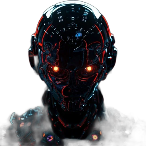 robot, face, mask, creature transparent PNG cut-out