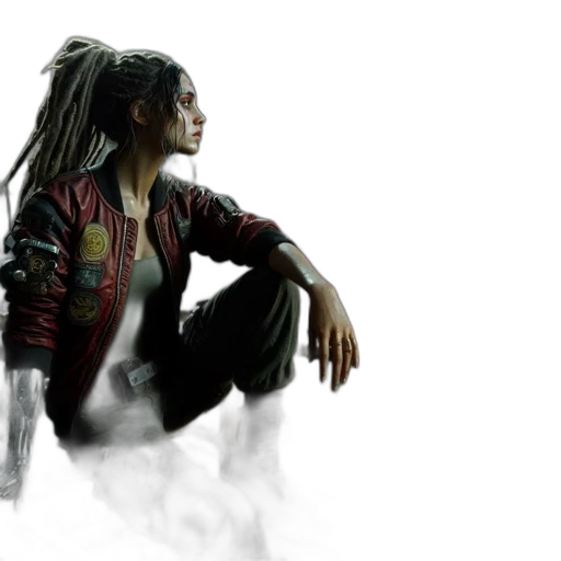 jacket, concept art, cyberpunk, photorealistic transparent PNG cut-out