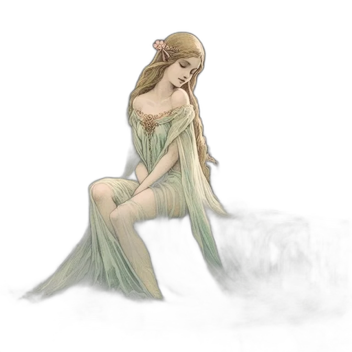 dress, jewelry, fantasy art, concept art transparent PNG cut-out