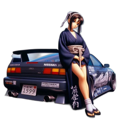car, vaporwave, cyberpunk, concept art transparent PNG cut-out
