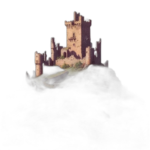 dragon, crown, building, staff transparent PNG cut-out
