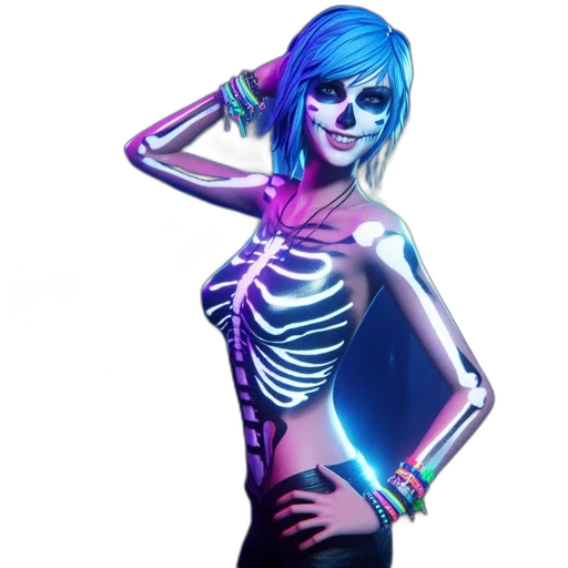 dress, cyberpunk, concept art, vaporwave transparent PNG cut-out