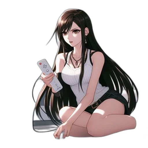 staff, hair, dress, weapon transparent PNG cut-out