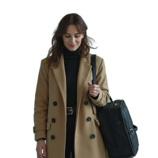 jacket, staff, earth tones, dark transparent PNG cut-out