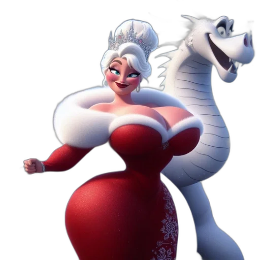 dragon, dress, concept art, 3d render transparent PNG cut-out