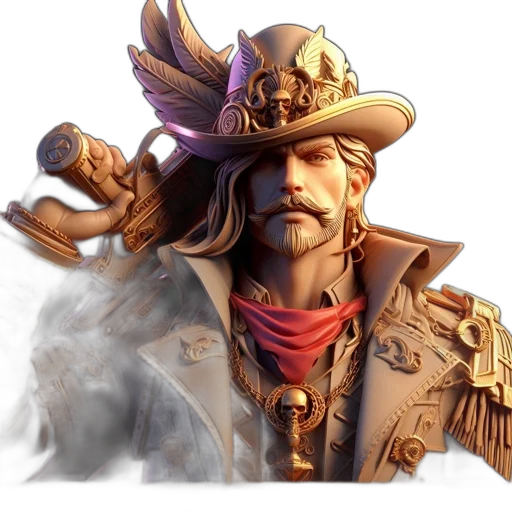 hat, staff, face, weapon transparent PNG cut-out