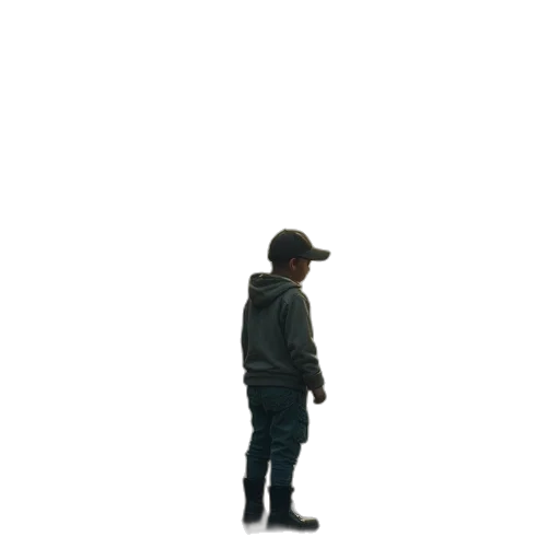 jacket, hat, staff, robot transparent PNG cut-out