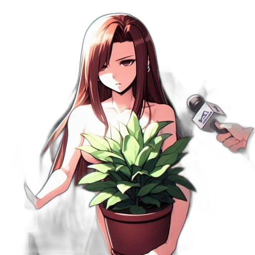 flower, dress, bottle, hair transparent PNG cut-out