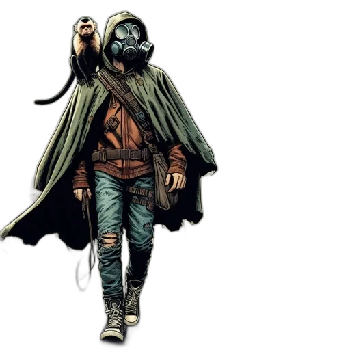 mask, jacket, comic book art, concept art transparent PNG cut-out