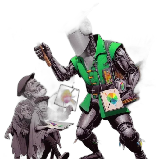 robot, jacket, concept art, fantasy art transparent PNG cut-out