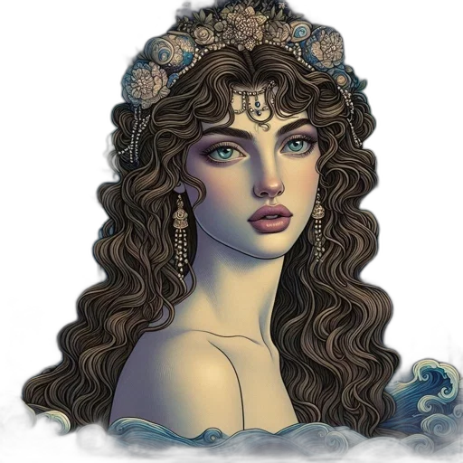 crown, jewelry, face, fantasy art transparent PNG cut-out