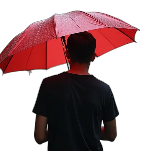 umbrella, jacket, staff, hat transparent PNG cut-out