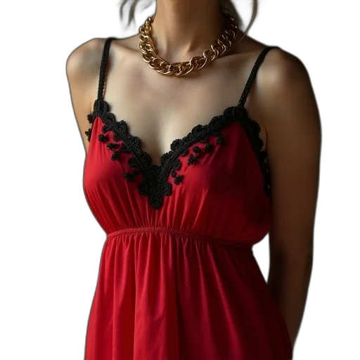 dress, jewelry, photorealistic, red transparent PNG cut-out