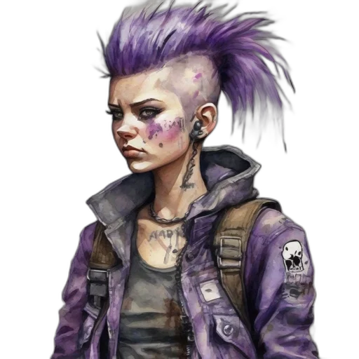 jacket, face, hair, cyberpunk transparent PNG cut-out