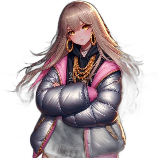 jacket, staff, face, jewelry transparent PNG cut-out
