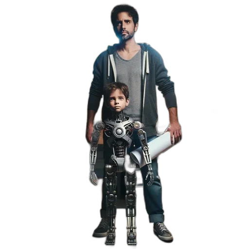robot, weapon, jacket, sword transparent PNG cut-out