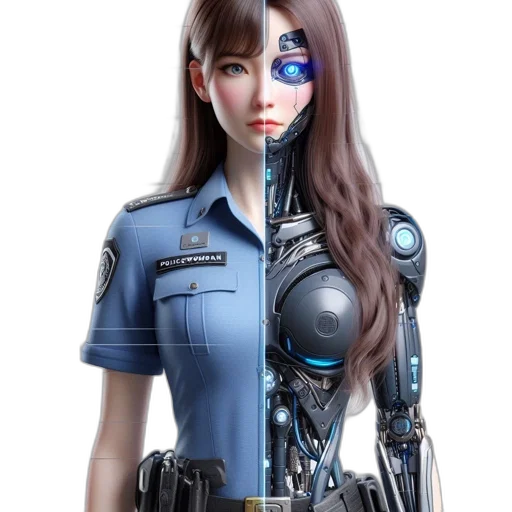 robot, weapon, staff, face transparent PNG cut-out