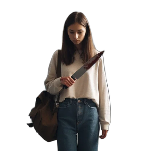 jacket, staff, dress, hair transparent PNG cut-out