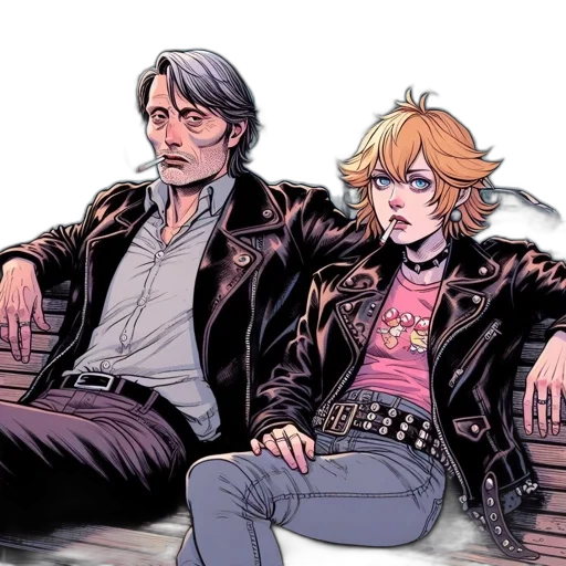 jacket, comic book art, concept art, cyberpunk transparent PNG cut-out