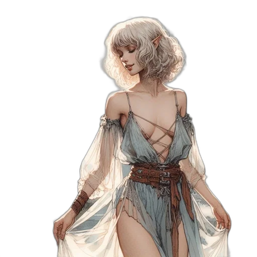 dress, jewelry, concept art, fantasy art transparent PNG cut-out