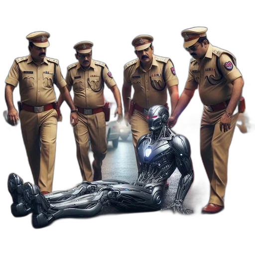 robot, underwater, four, police transparent PNG cut-out