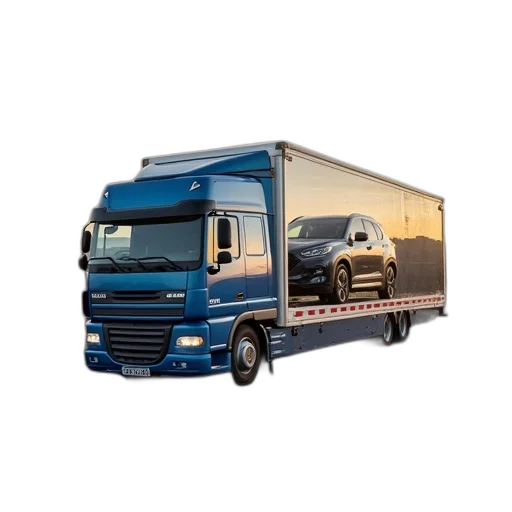 transport, trailer, car transparent PNG cut-out