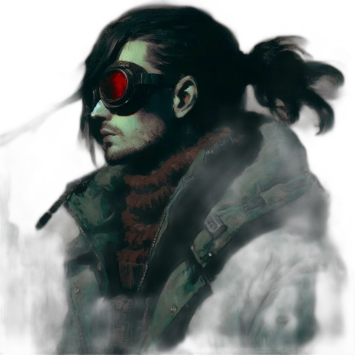 jacket, mask, face, staff transparent PNG cut-out