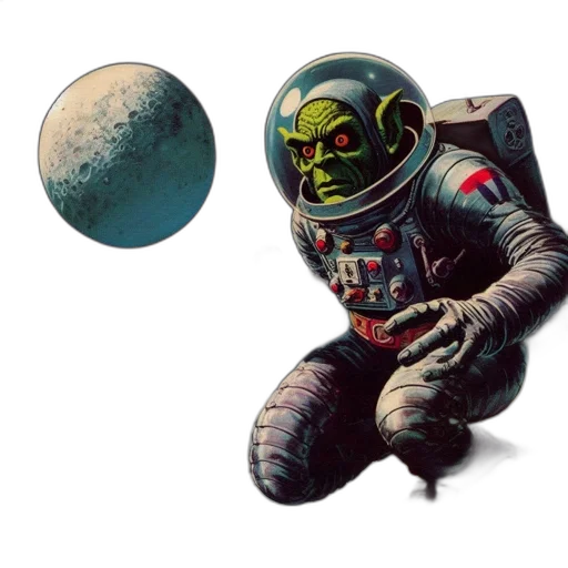 robot, mask, creature, staff transparent PNG cut-out
