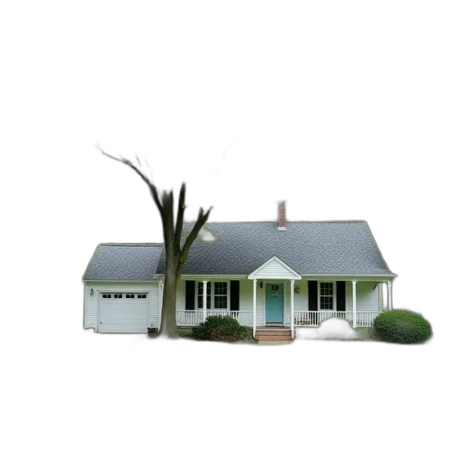 building, tree, furniture, 3d render transparent PNG cut-out
