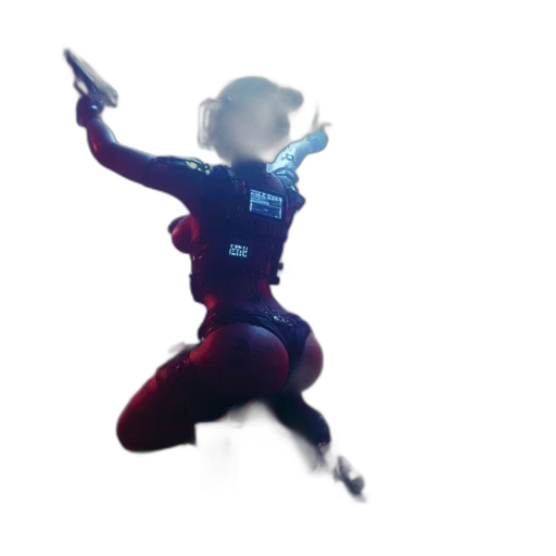 robot, weapon, staff, jacket transparent PNG cut-out