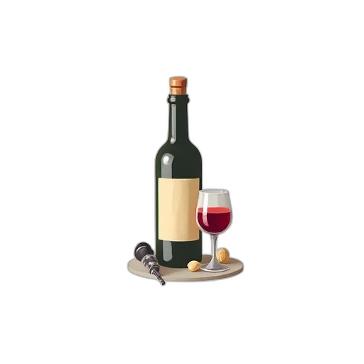 bottle, food, 3d render, earth tones transparent PNG cut-out