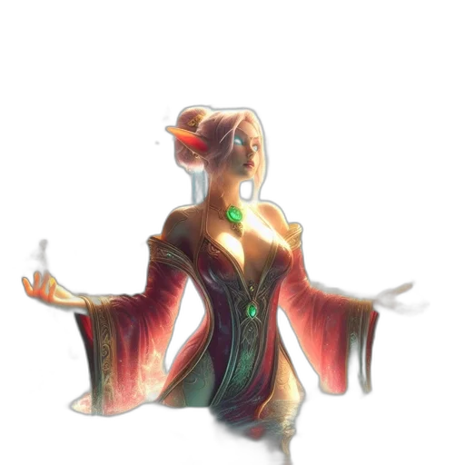 dress, crown, staff, jewelry transparent PNG cut-out