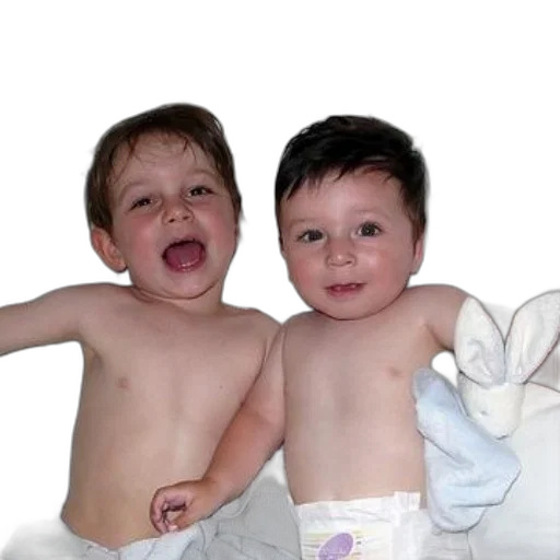 photorealistic, two, babies, lying transparent PNG cut-out