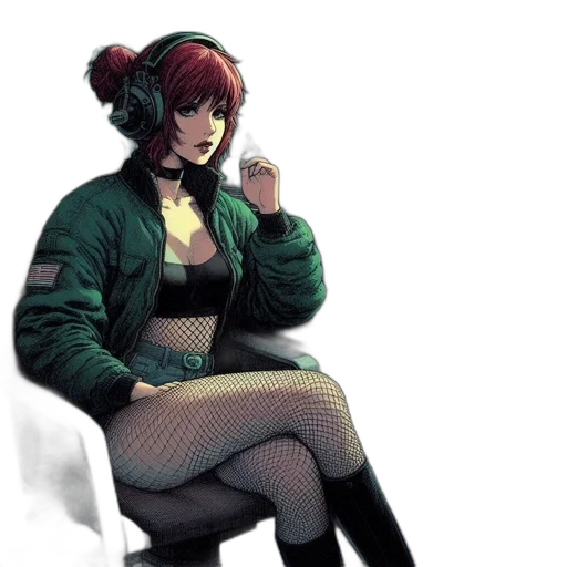 jacket, staff, cyberpunk, concept art transparent PNG cut-out