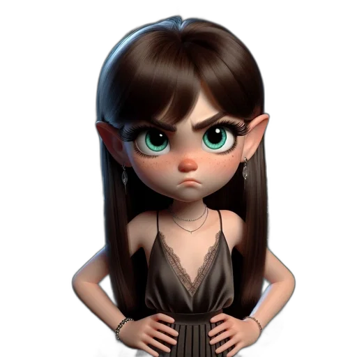 dress, staff, jewelry, face transparent PNG cut-out