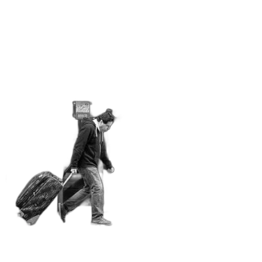 jacket, robot, hat, staff transparent PNG cut-out