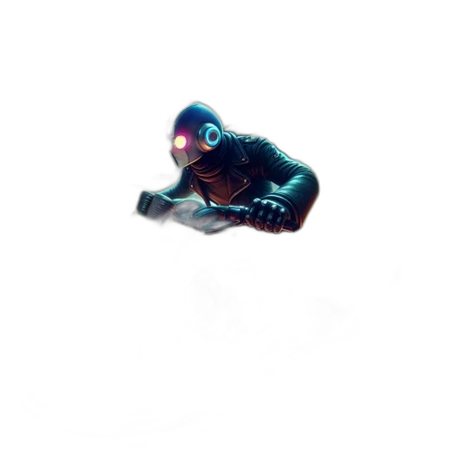 robot, creature, mask, weapon transparent PNG cut-out