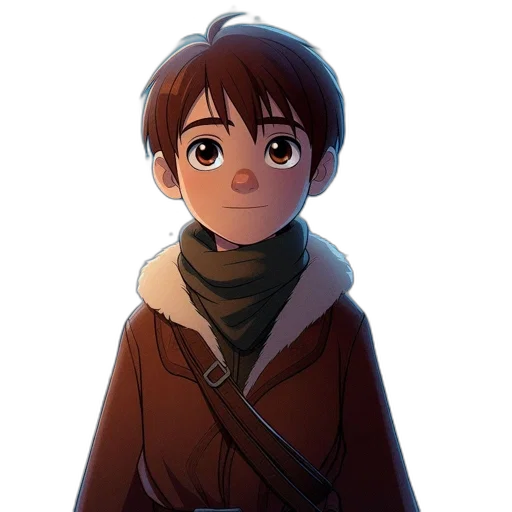 face, jacket, staff, creature transparent PNG cut-out