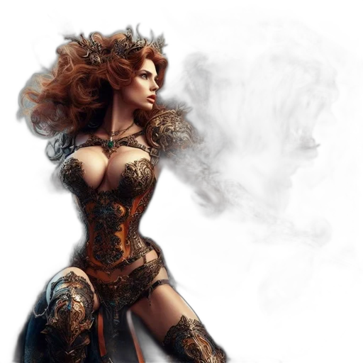 dress, fantasy art, concept art, comic book art transparent PNG cut-out