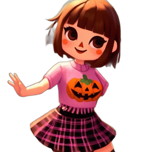 dress, creature, face, pixel art transparent PNG cut-out