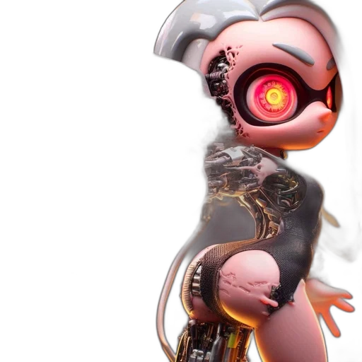 robot, creature, concept art, 3d render transparent PNG cut-out