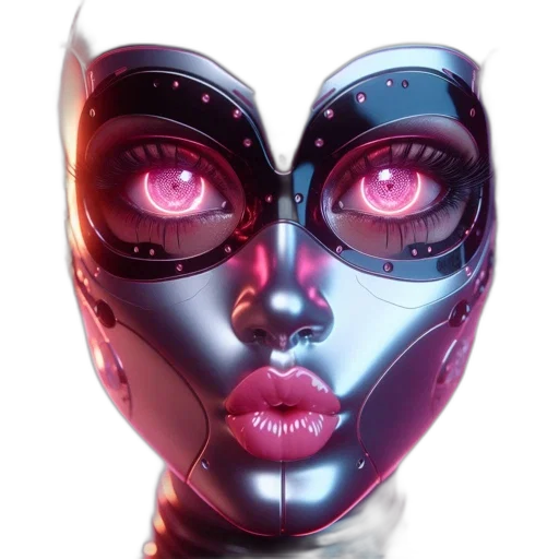 robot, mask, face, cyberpunk transparent PNG cut-out