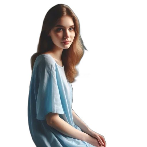 dress, face, jacket, hair transparent PNG cut-out