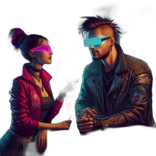 jacket, cyberpunk, concept art, fantasy art transparent PNG cut-out